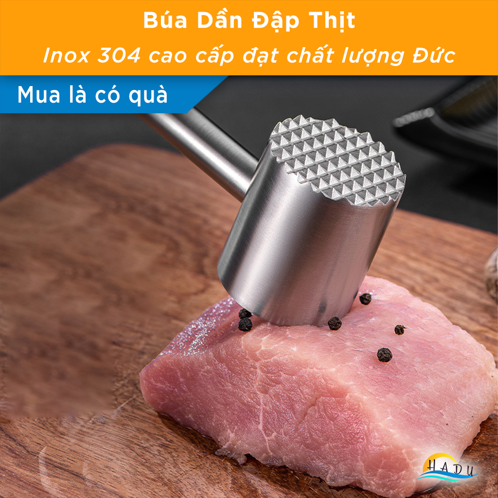 Búa Đập Dần Thịt Bò Inox 304 Cao Cấp Đa Năng Đạt Chất Lượng Đức CCKO