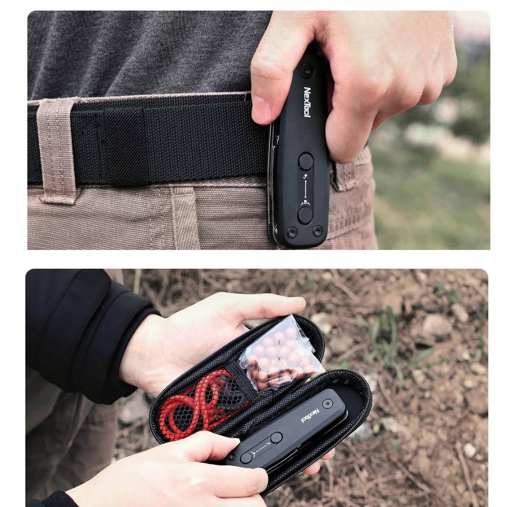 NEXTOOL Professional Slingshot & Folding Knife 2 in 1 Design Aluminium Mini Y Shot with High Strength Rubber