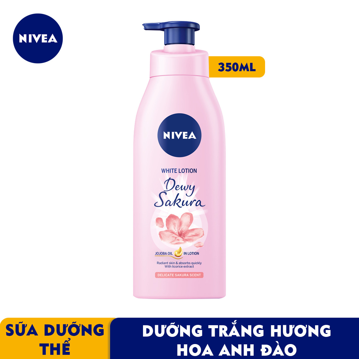 Sữa Dưỡng Thể NIVEA Sáng Da Hương Hoa Anh Đào (350 ml) - 85703