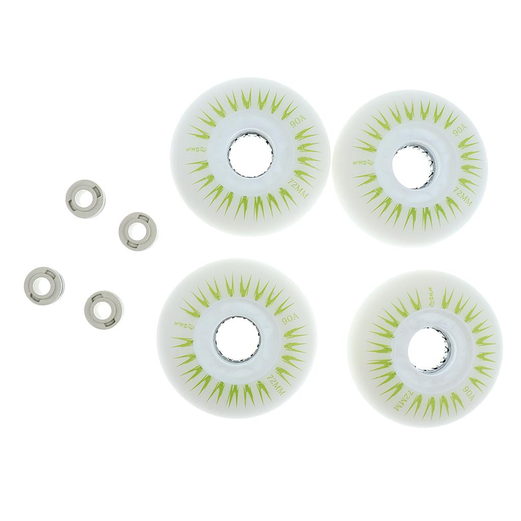 4 Pieces LED Lights Flashing Inline Roller Skate Replacement Wheels 3 Sizes