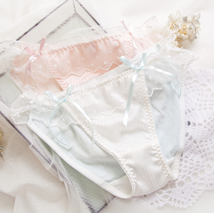 Quần Lót Nữ Cotton Eo Thấp Phối Ren - Bi Xuất Đông Âu  Hàng Loại Đẹp.