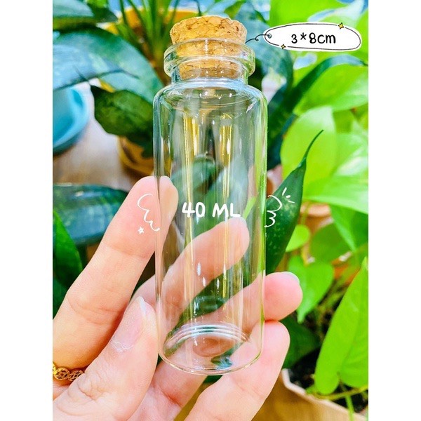 Lọ thuỷ tinh nút bần cao cấp đường kính 3cm【10ml,15ml,20ml,25ml,30ml,40ml,50ml,60ml