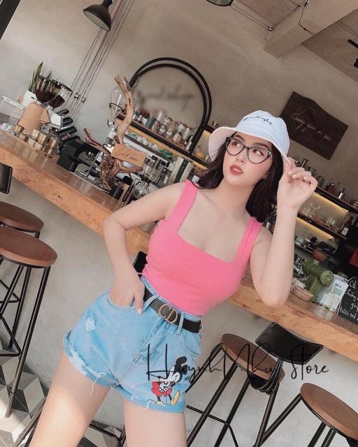 Áo 2 dây bảng to borip 2 lớp loại 1 Freesize dưới 50kg - Carotshop