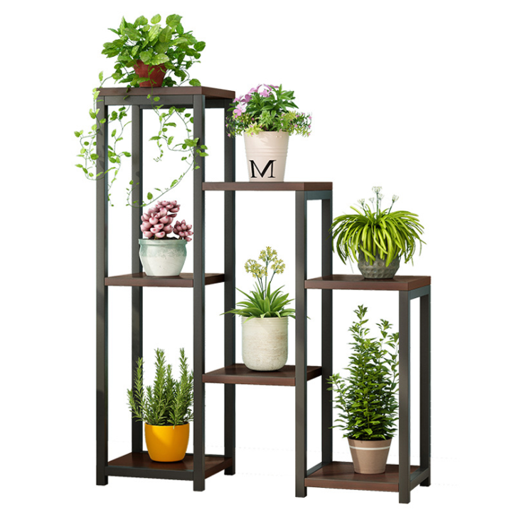 Kệ hoa 3 tầng phòng khách khung thép chắc chắn 2 màu trắng đen, Kệ trang trí cây cảnh để hoa Quà tặng