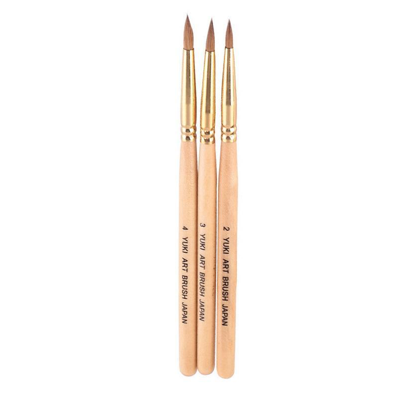 Cọ Đắp Hoa Yuki Số 2,3,4 Cán Gỗ Vàng Cao Cấp, Cọ Đắp Bột Nail Nặn Hoa Bột, Lông Tơ Cao Cấp Mềm Mại, Dễ Bám Bột Women Nữ Làm Nail Vẽ Nail