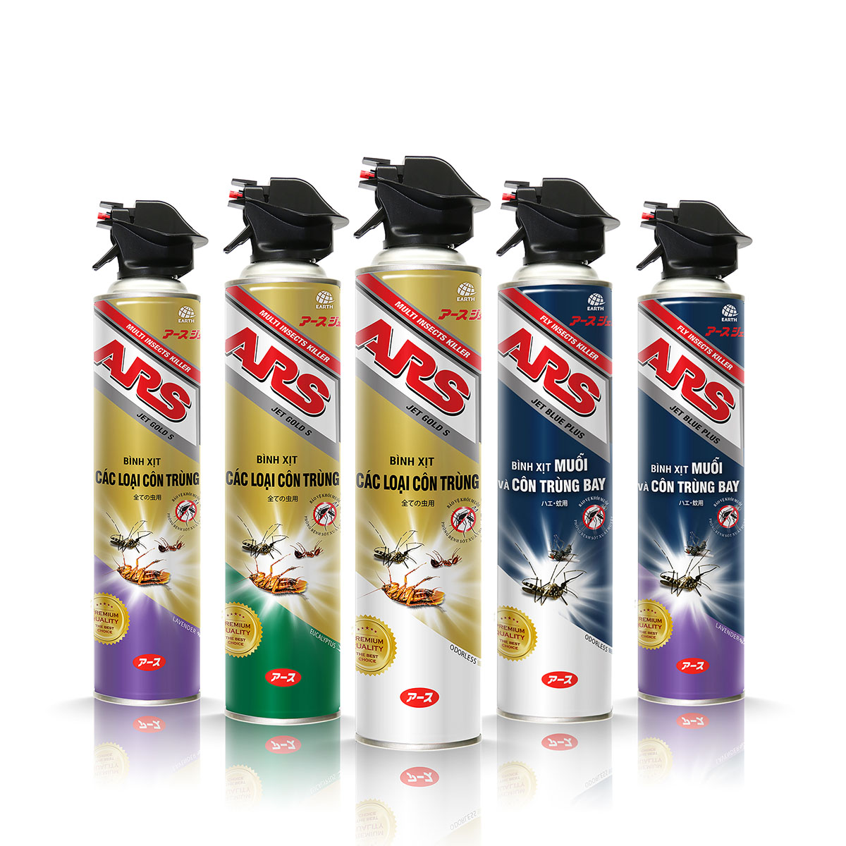 Combo 2 Bình xịt các loại côn trùng ARS Jet Gold S Hương Lavender 600ml