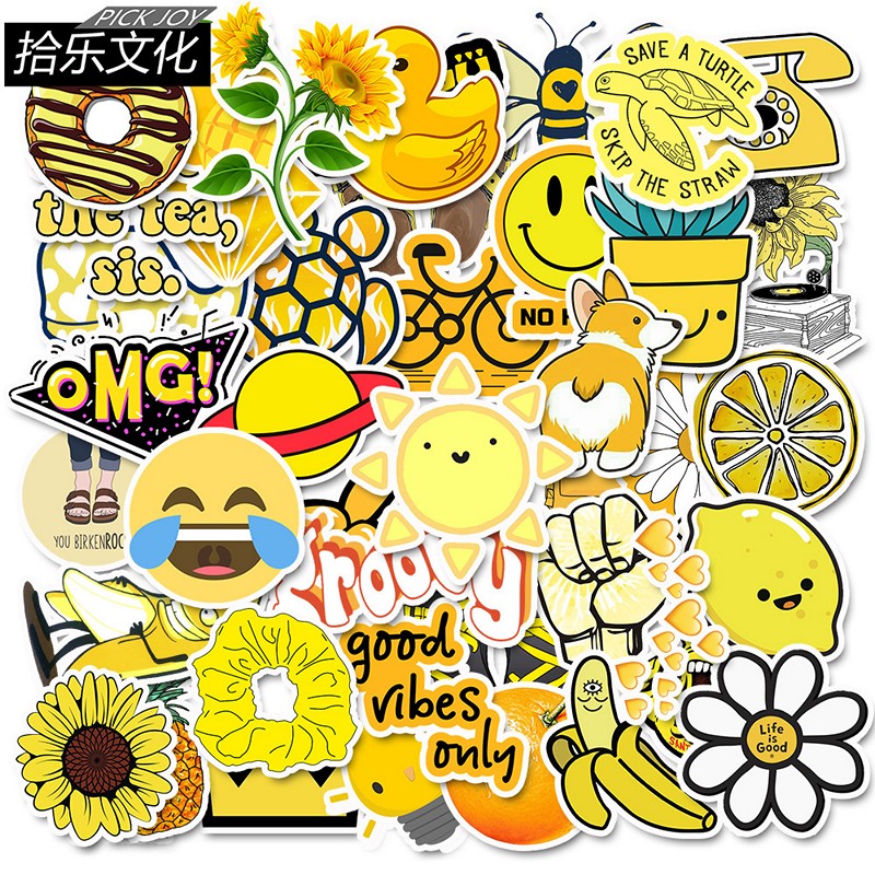 Bộ 50 miếng Sticker hình dán Yellow Stub