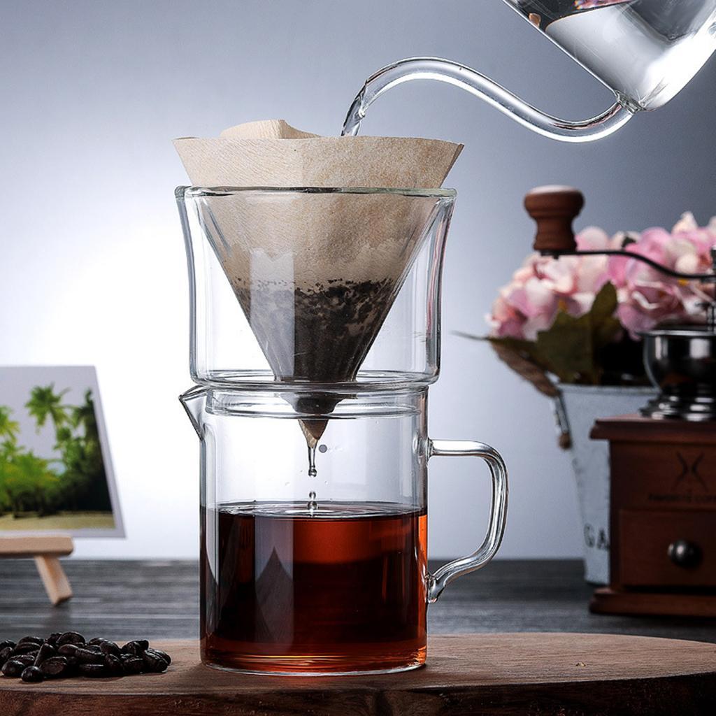 Glass Coffee Dripper Coffee Sharing Pot Removable Coffee Cone Brewer Filter