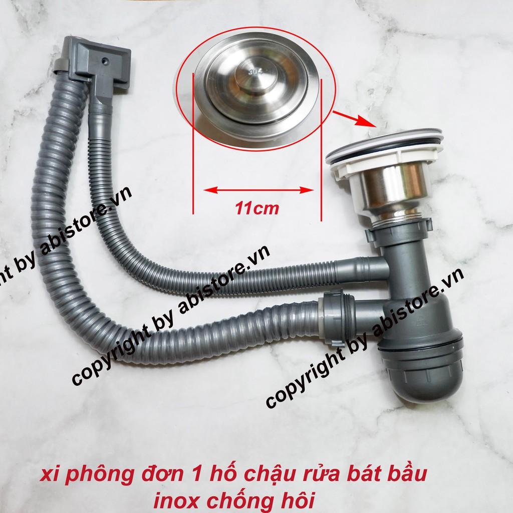 Xi phông chậu rửa bát 1 hố bầu inox hàng đẹp giá rẻ