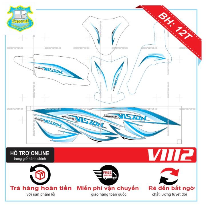 Tem rời dành cho VISION 2014 CHỈ XANH DÁN XE TRẮNG