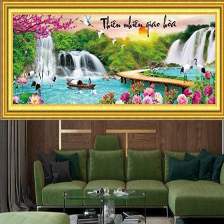 Tranh thêu thiên nhiên giao hòa 222791 - kích thước: 147 * 59cm.