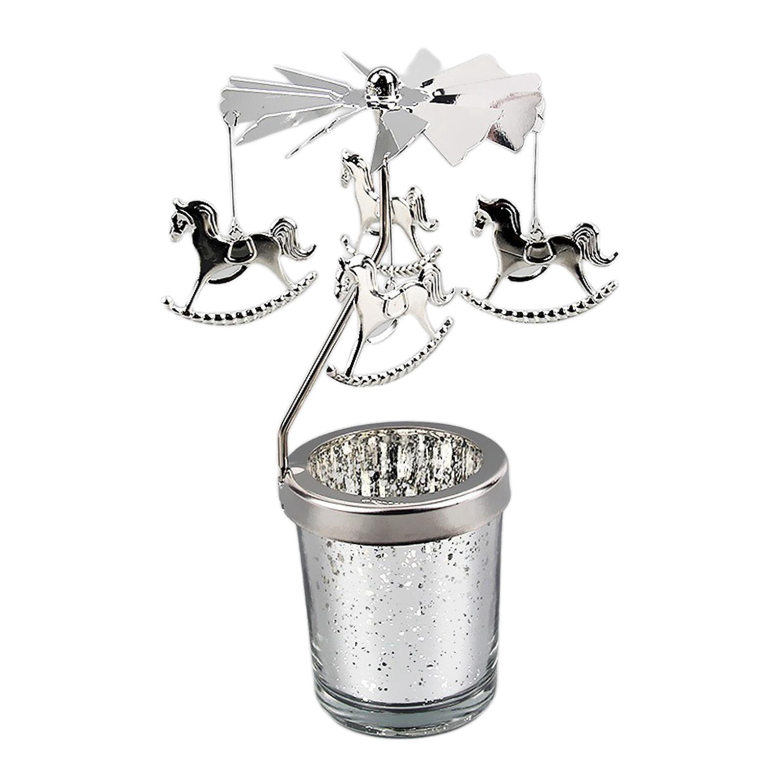 Metal Rotary Candle Holder Candlestick Tealight Holder for Table Xmas Wedding Home Decoration