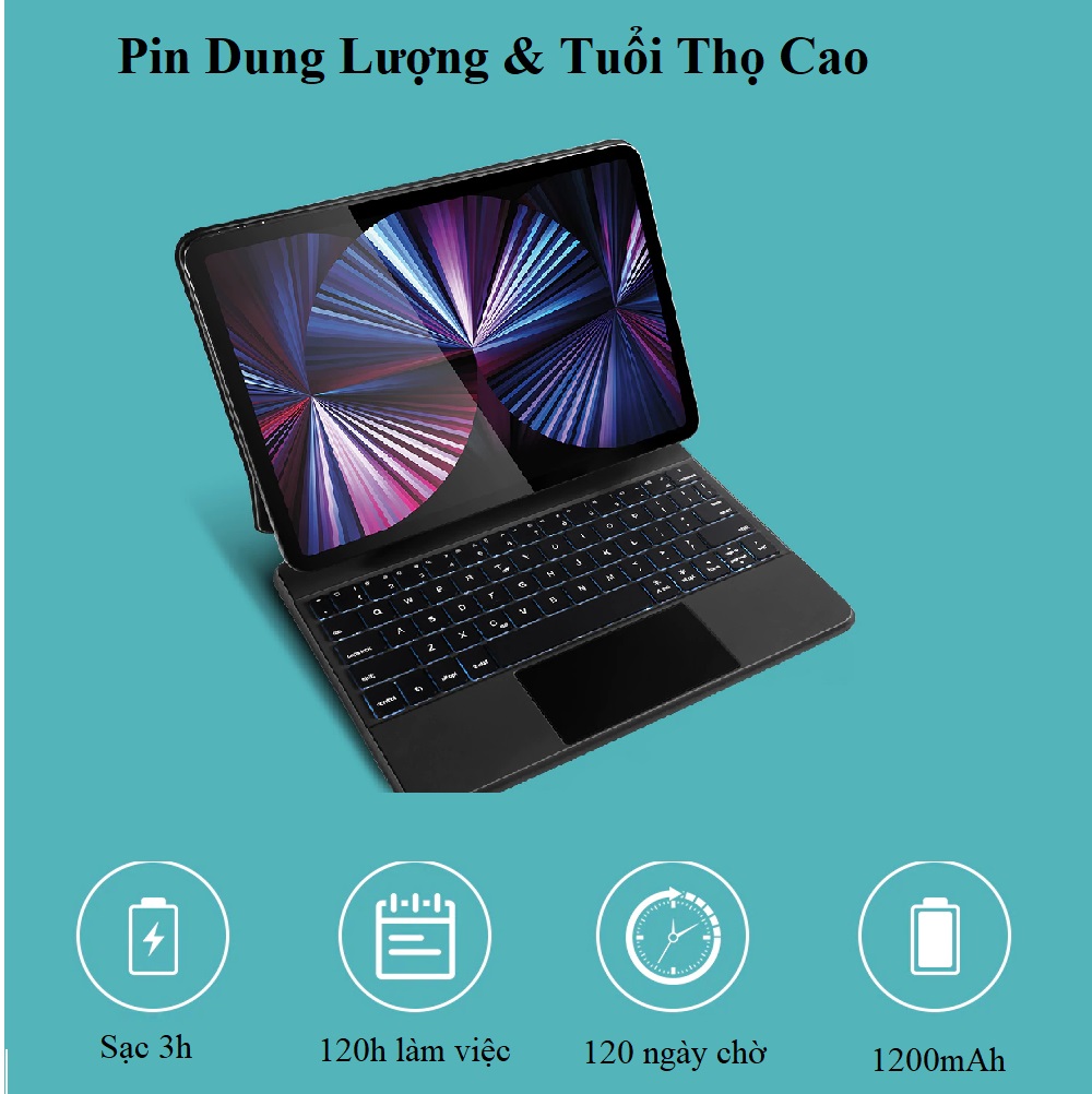 Ốp Lưng Kèm Bàn Phím Magic Keyboart Dành Cho iPad Pro 11 inch , iPad M2/ M1, iPad Air 4/ Air 5 10.9 inch iPad 10 2022 Gen 10 Chính Hãng Dux Ducis Hít Nam Châm - Hàng Nhập Khẩu