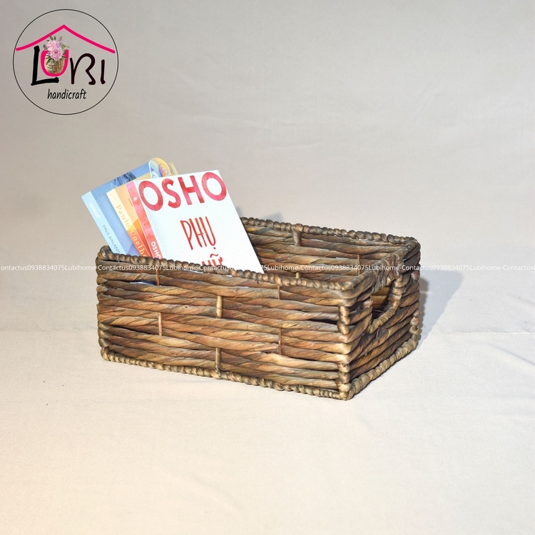 Giỏ lục bình đan vặn ba sợi ngang