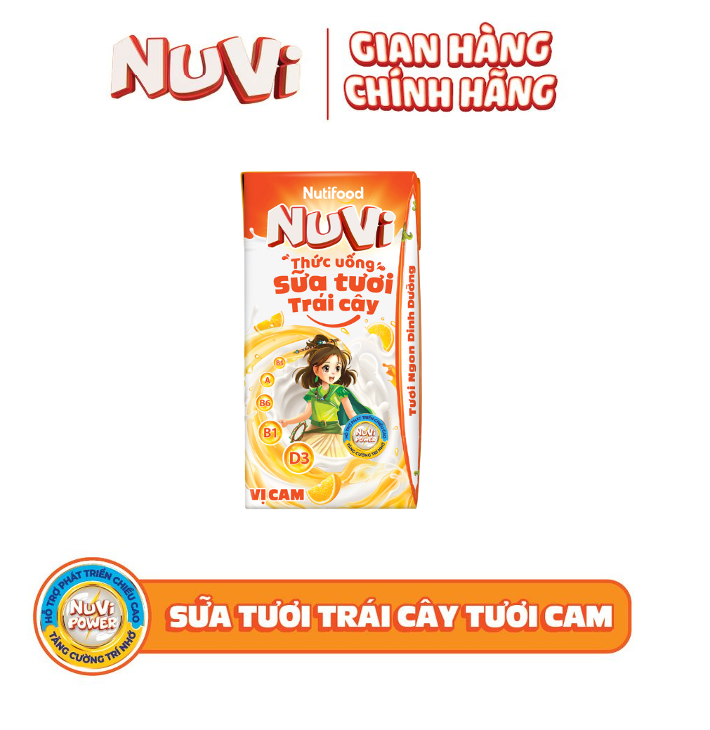 Thùng 48 hộp NuVi Thức Uống Hương Cam Sữa Lắc Trái Cây TU.NC110TI 110ml NUTIFOOD 