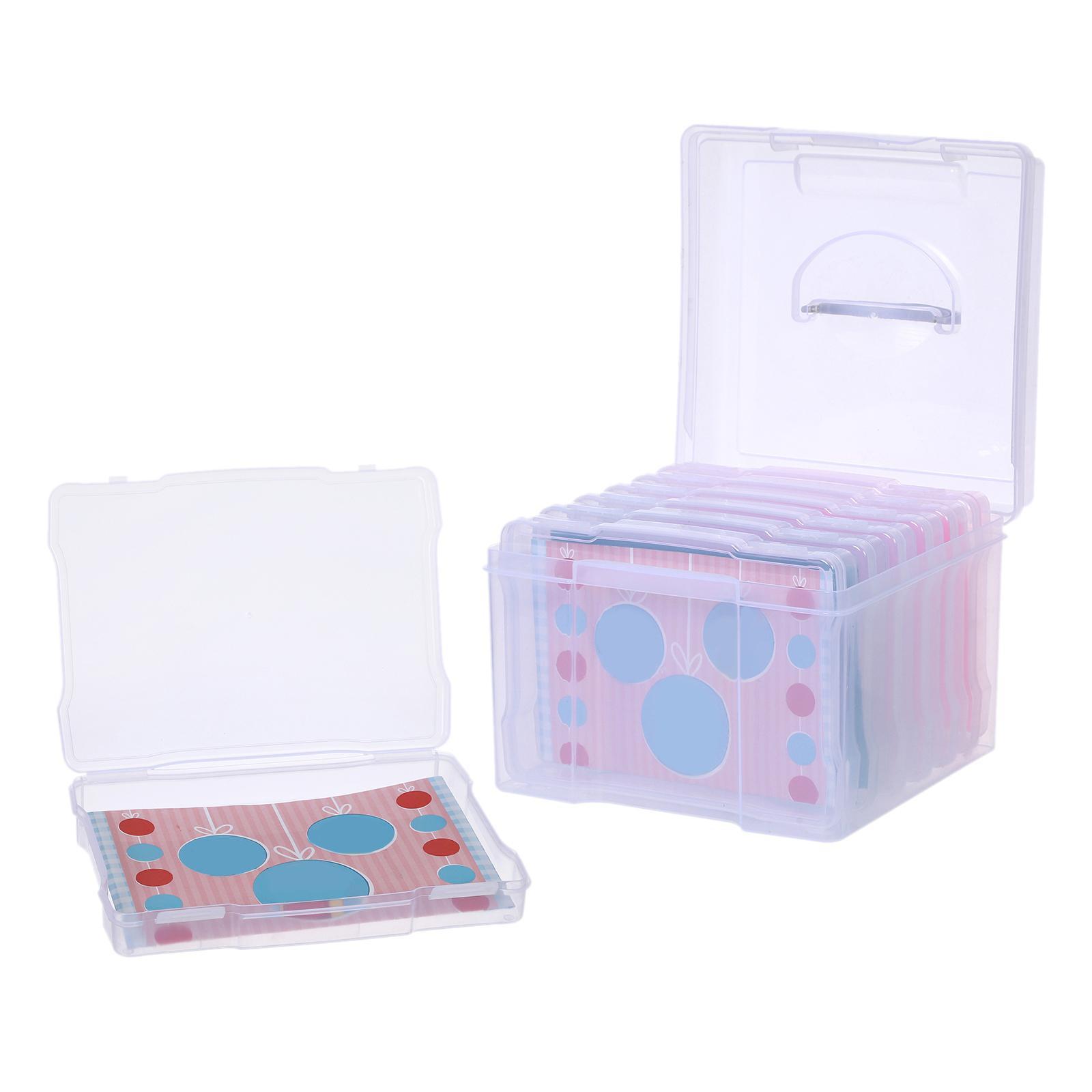 Greeting Card Storage Box Storage Bin Portable File Holder Photos Organizer Box for Card Holiday Letter Office Birthday Gift