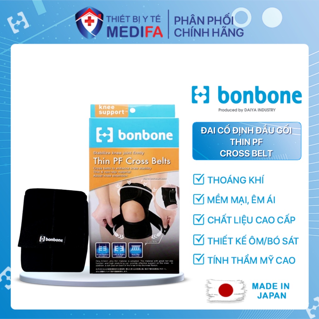 Đai Cố Định Đầu Gối Bonbone Thin Pf Cross Belts Free Size