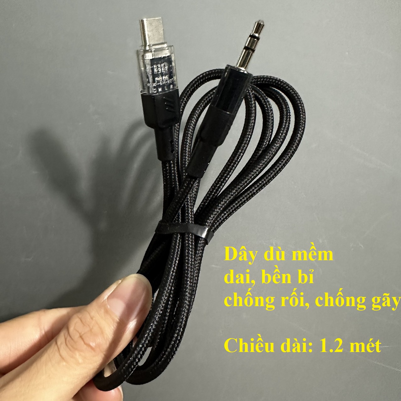 Dây cáp chuyển đổi âm thanh AUX 3.5mm cho điện thoại iPhone type C hoco UPA27 1.2 mét _ Hàng chính hãng