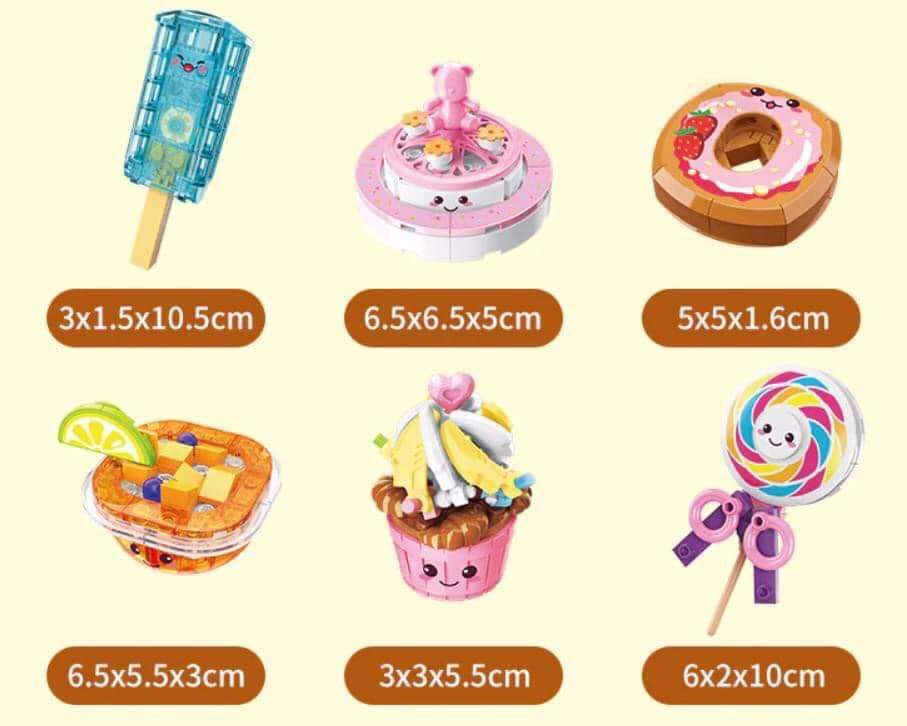 Đồ Chơi Xếp Hình Nhiều Hộp Đồ Ăn, Nước Uống Và Điểm Tâm  sét gồm 6 hộp  Qman