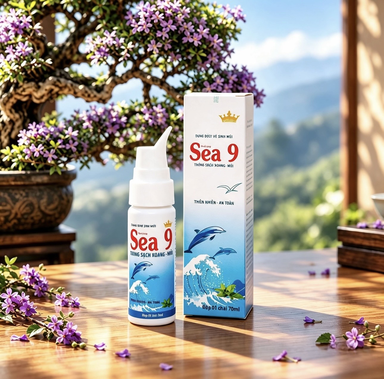 Combo 10 chai dung dịch vệ sinh mũi Kingphar Sea 9, chai 70 ml