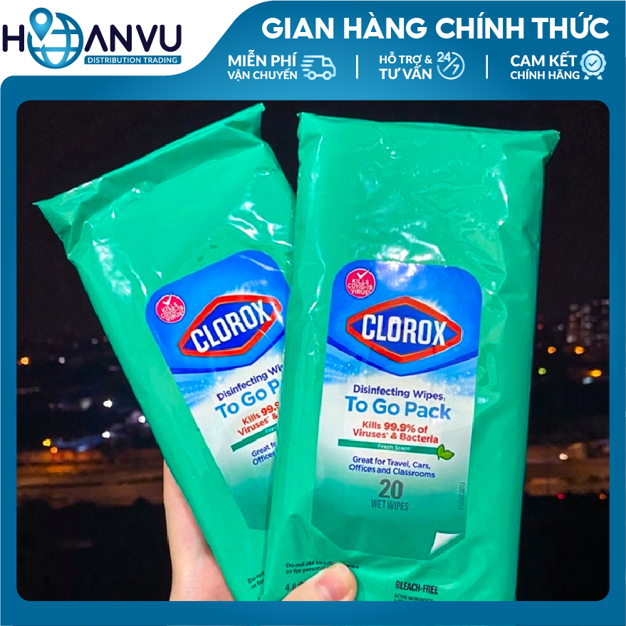 Khăn Khử Trùng Clorox Disinfecting Wipes Fresh (20 Tờ)