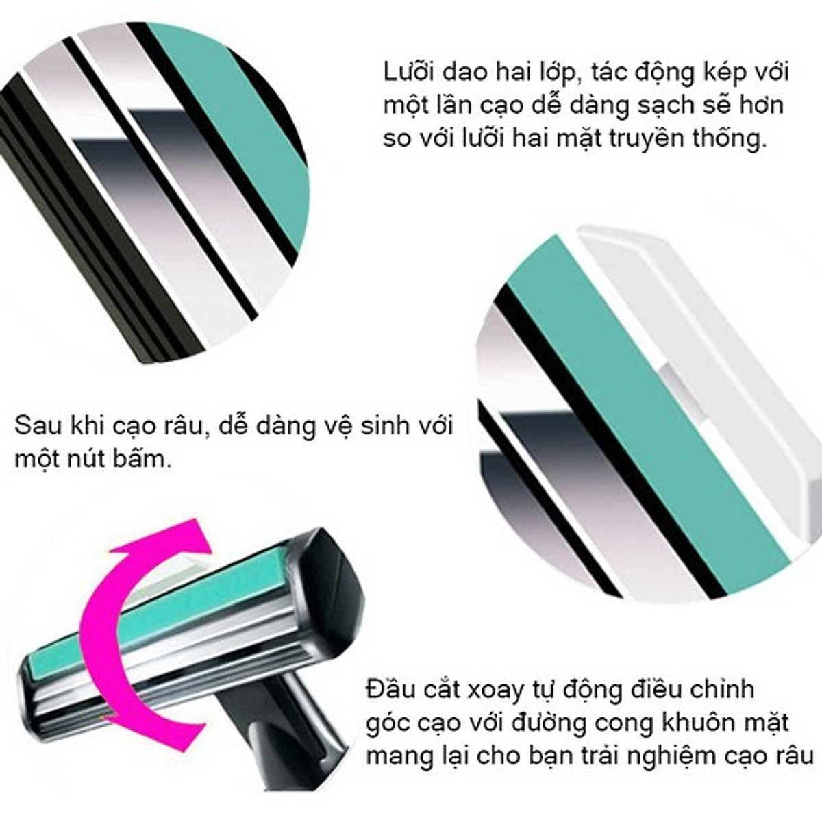 DAO CẠO RÂU 30 LƯỠI tặng kèm 1 dao cạo + 1 tuýp kem cạo râu