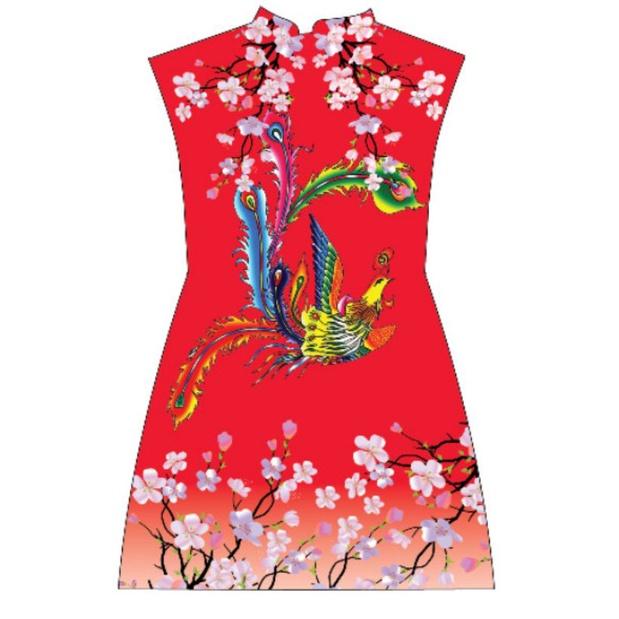 Áo dài bé gái Phượng Hoàng