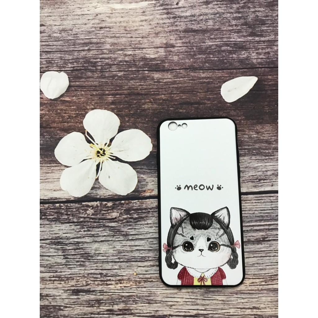 Ốp lưng bé mèo thắt bím dành cho Iphone 5-5s-5se-6-6s-6 plus-6s plus-7-7 plus-8-8 plus