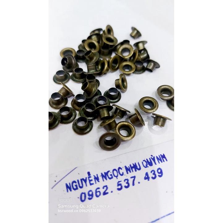 Khoen ore mắt cáo 4mm,5mm,8mm,12mm,14mm,16mm Bằng sắt xi màu ĐỒNG Khuy oze mắt cáo bấm bạt, túi giấy Túi 100 cái