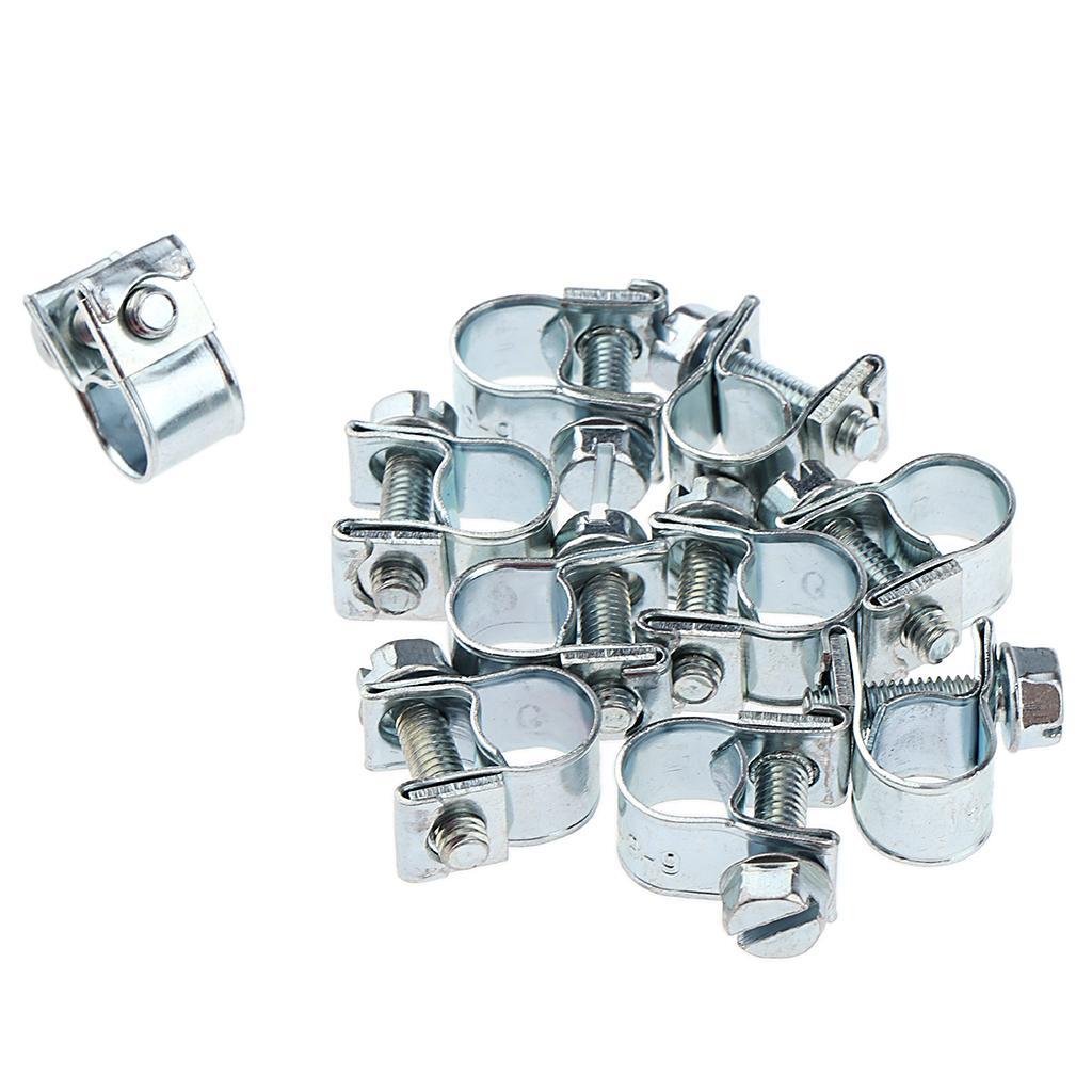 3-4pack 10x Hose Clamps Fuel Line Clips Clamp for Diesel Petrol Pipe 6 - 8mm