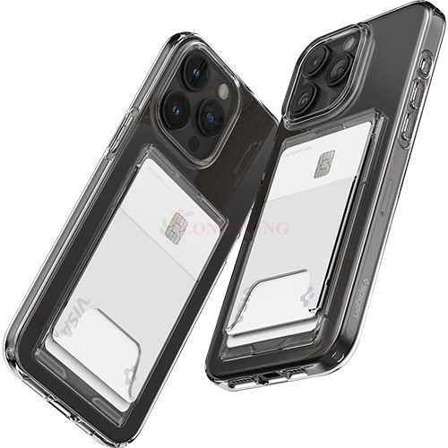 Ốp lưng chống sốc tích hợp khe đựng thẻ Spigen Crystal Slot Dual dành cho iPhone 15 Pro Max/15 Plus/14 Series - Hàng chính hãng