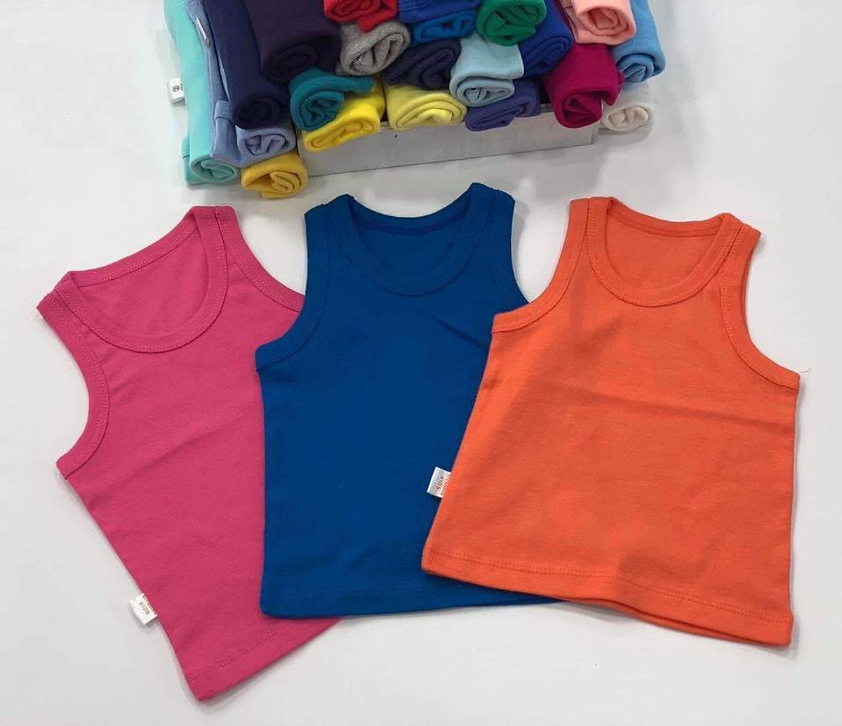 Combo 5 áo ba lỗ màu hồng size từ 5-7kg