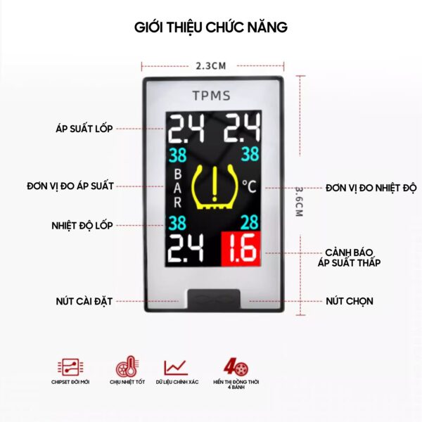 Cảm biến áp suất lốp Lifepro L632T