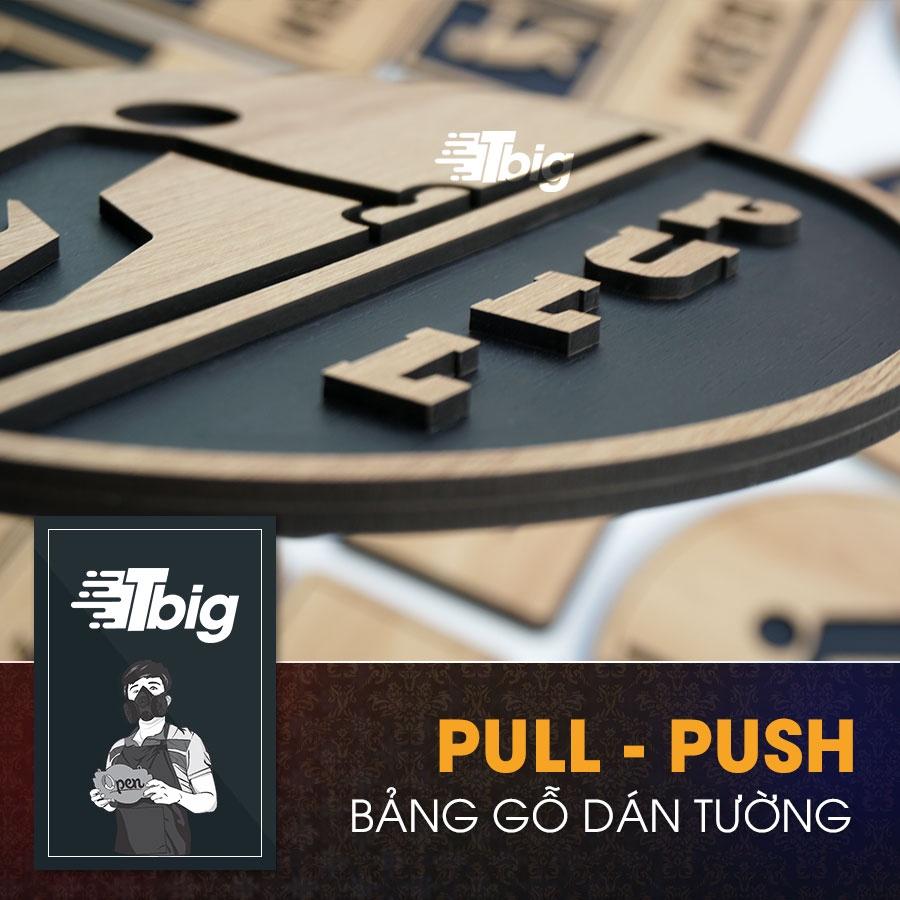 Bảng pull push tròn dán cửa bằng bằng keo hai mặt siêu dính lắp đặt dễ dàng tiện dụng