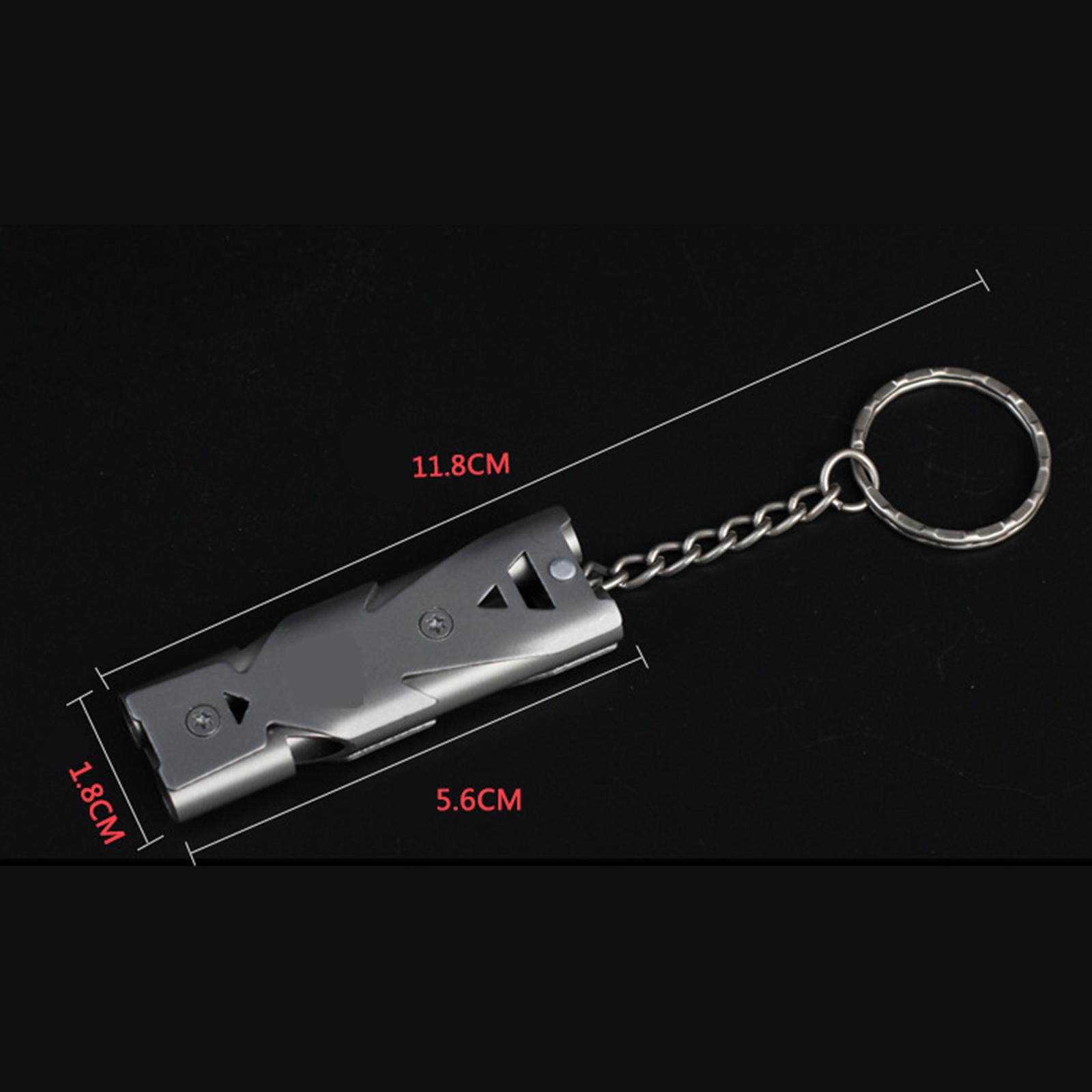 Stainless Steel Outdoor Survival Whistle with Keychain