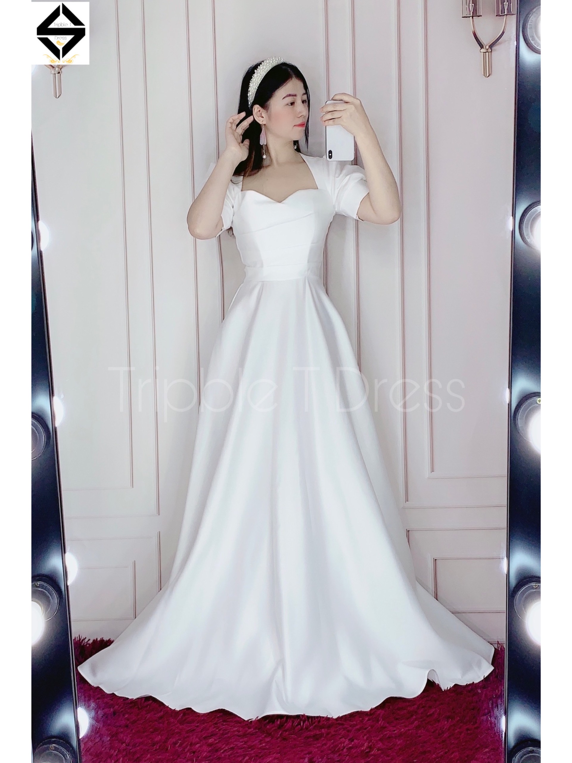 Đầm maxi dự tiệc mặc cưới siêu xinh TRIPBLE T DRESS - size M/L ( ảnh/video thật) MS161Y