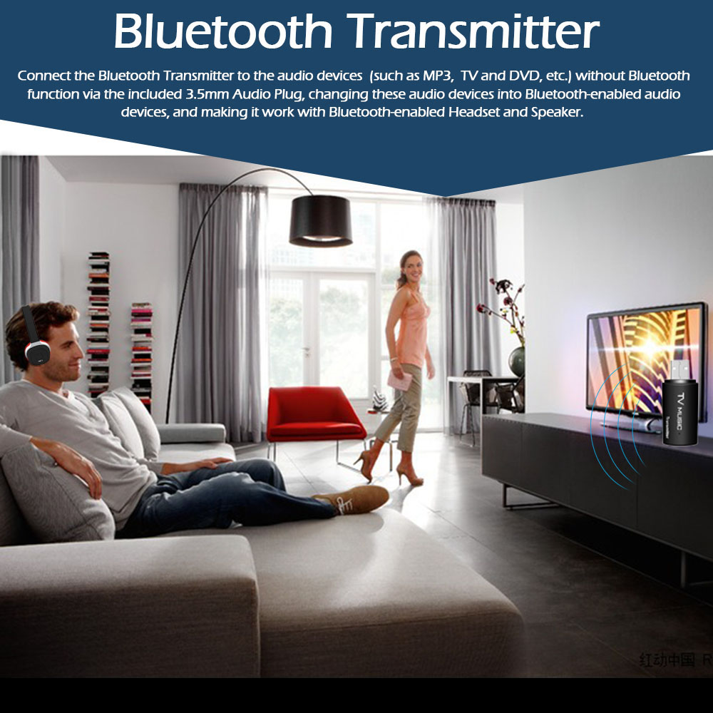 Bộ Chuyển Đổi Không Dây Dongle TS-BT35f05 USB Bluetooth Cho TV MP3 PC, Đen