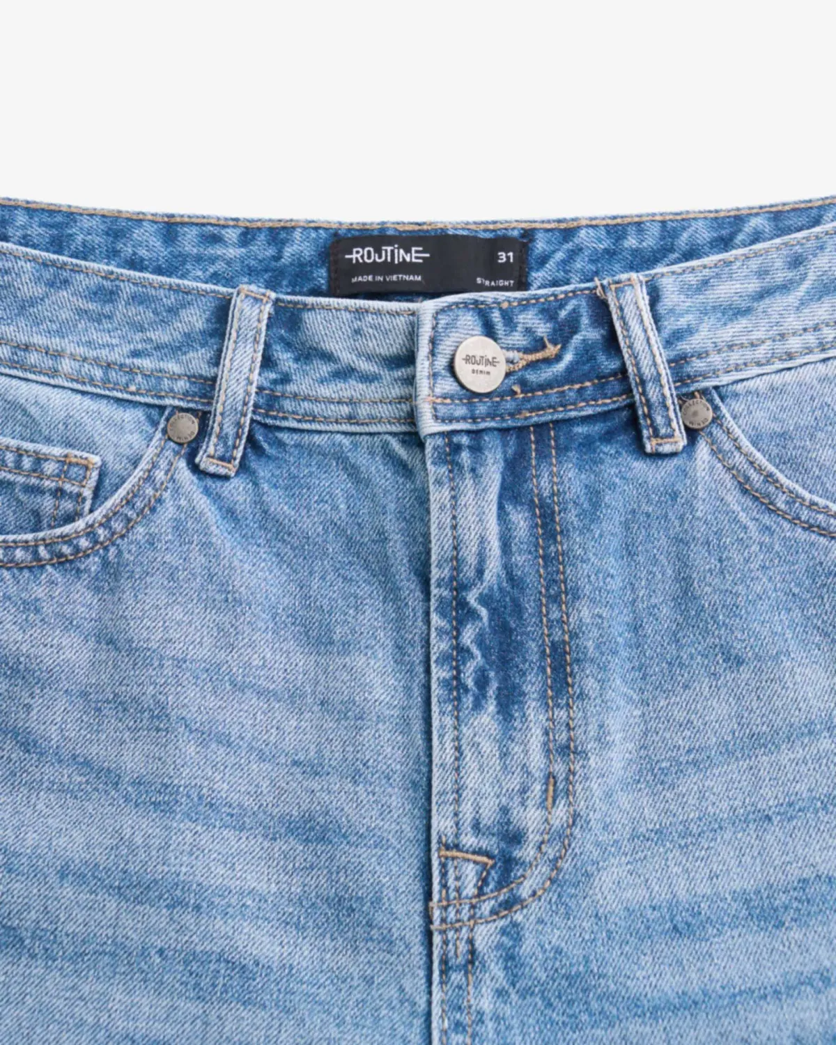 Quần jean nam RT form Straight màu Xanh wash sáng ( form suông) - ROUTINE 10F24DPA012 | ROUTINE CÀ MAU