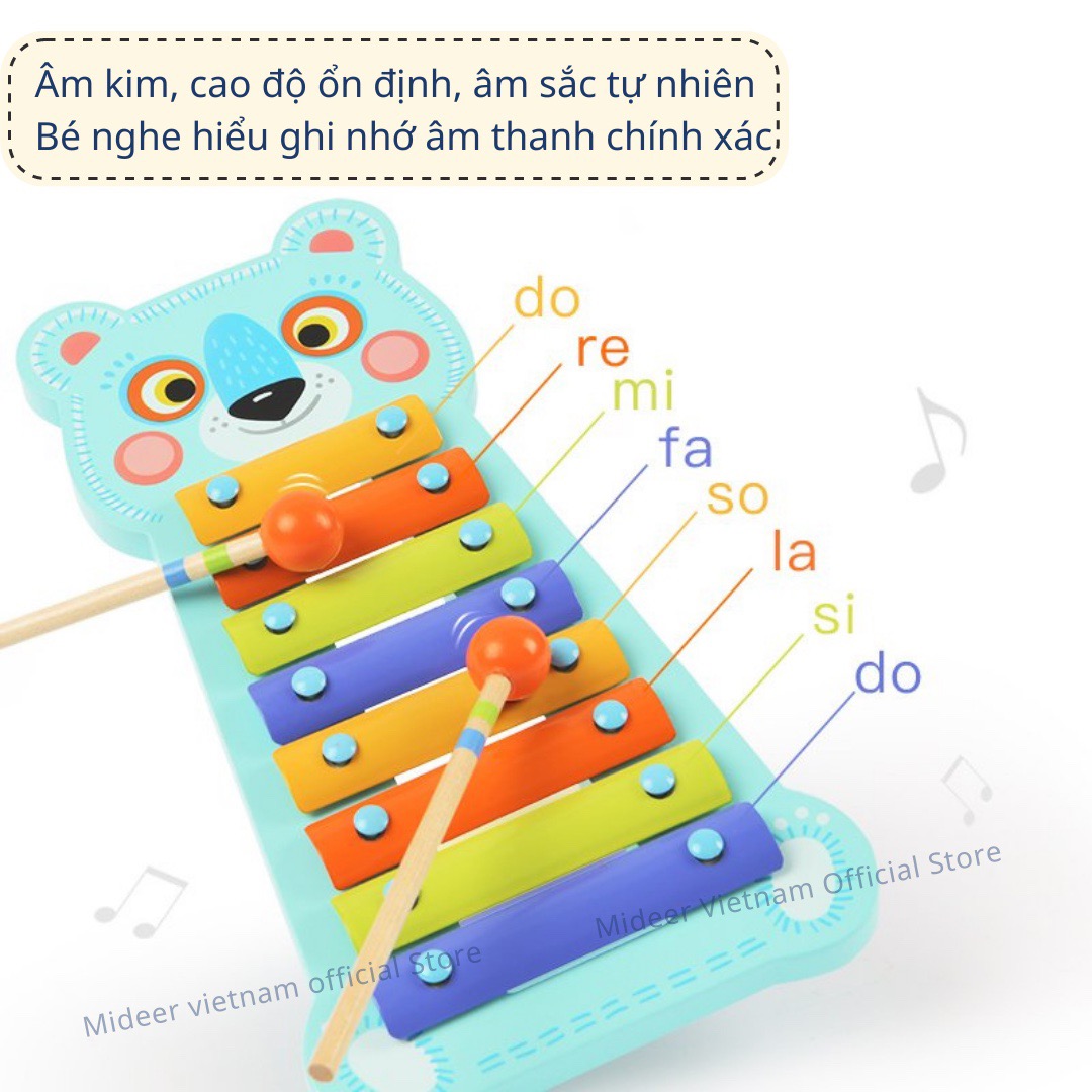 Đàn Xylophone 8 nốt gõ âm thanh chuẩn Mideer Xylophone cho bé 1 2 3 4 5 Tuổi