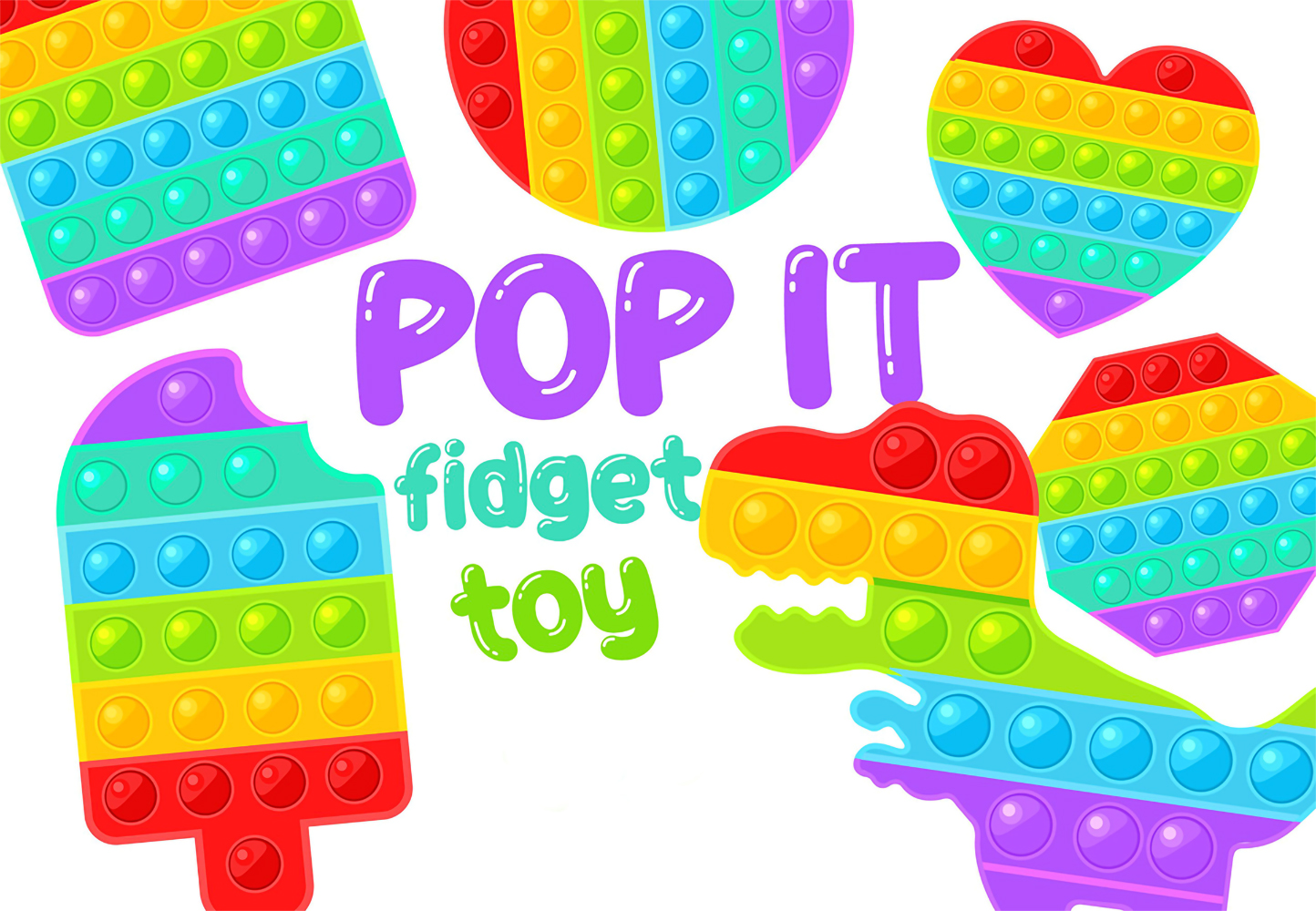 Pop It Fidget Toy, Đồ Chơi Xả Stress - Nhiều Hình Khác Nhau để lựa chọn - Chất Liệu Silicon