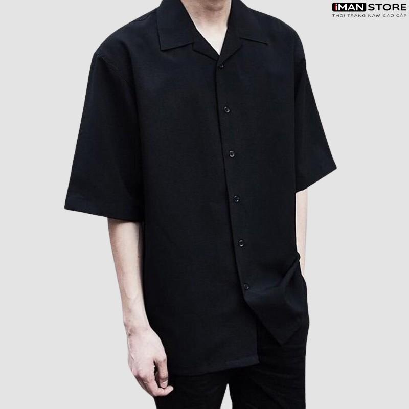 Áo Sơ Mi Cổ Vest Ngắn Tay Nam Nữ, Áo Sơ Mi Kiểu Thời Trang Hàn Quốc Vải Lụa Mền Mịn Thoáng Mát