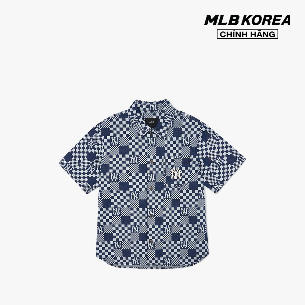 MLB - Áo sơ mi tay ngắn Checkerboard Monogram Denim 3ADRMN623