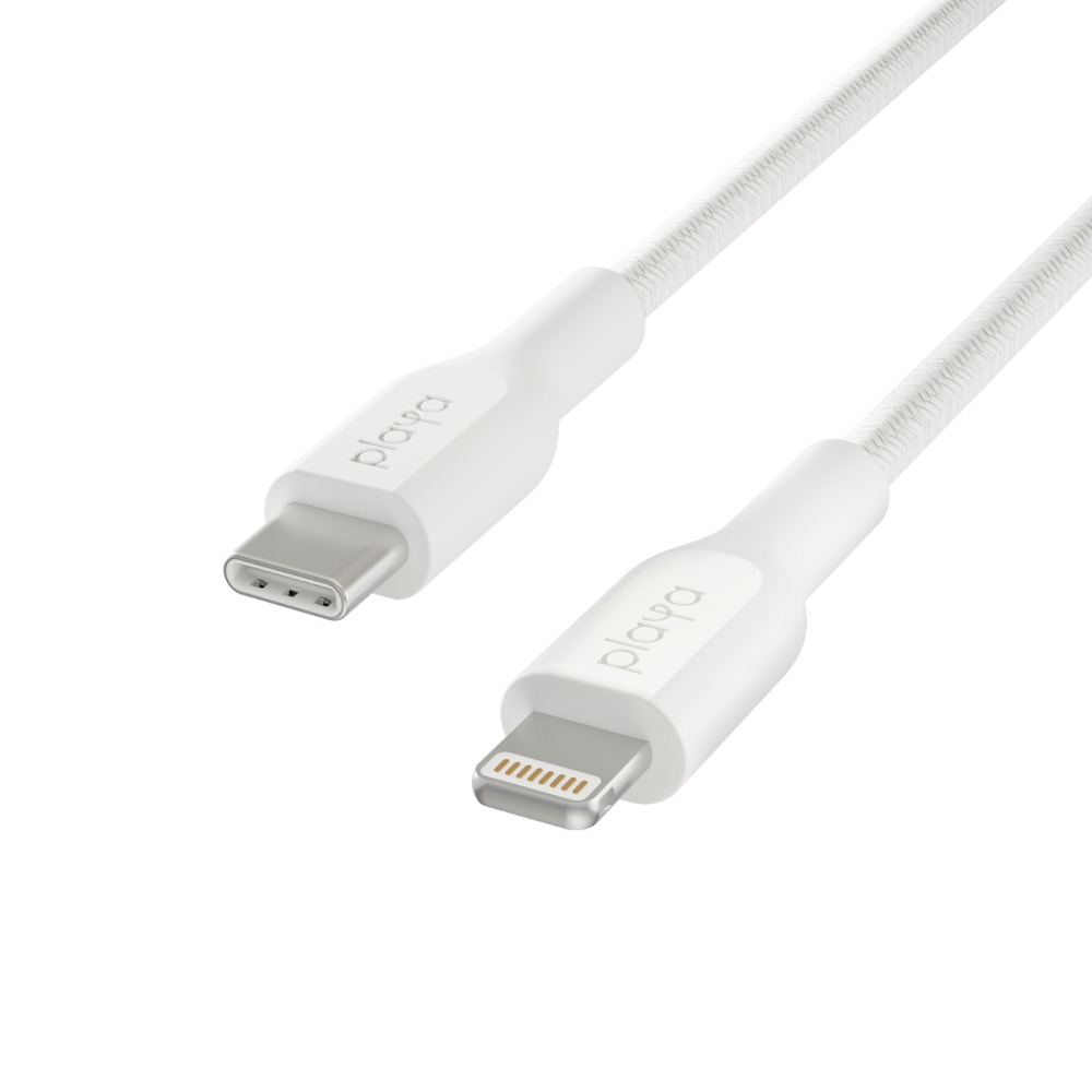 Cáp sạc nhanh Lightning to USB-C Belkin Playa vỏ dù, 1m &amp; 2m - Hàng Chính Hãng