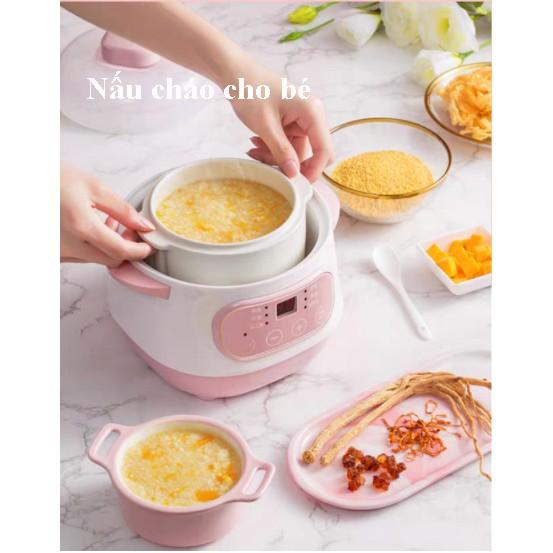 Nồi nấu cháo- đồ ăn dặm cho bé- hầm, hấp cách thủy, nấu cháo đa năng - Cực tiện lợi