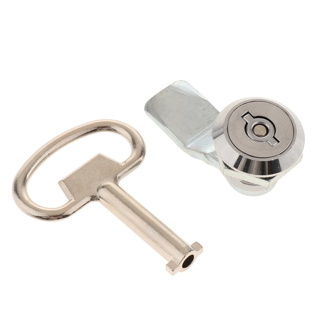 2 Electric Door Cabinet Cam Cylinder Flat Lock Shockproof Security Latch Key