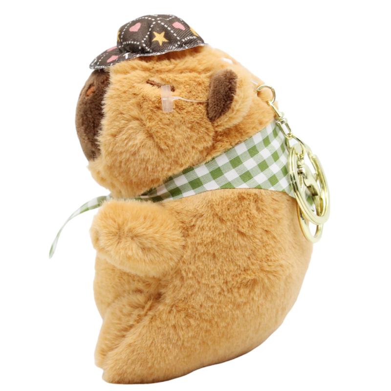 Móc Khóa Thú Bông Capybara Đội Nón 10 cm - ZooZoo 1085 (Màu Khăn Choàng Giao Ngẫu Nhiên)