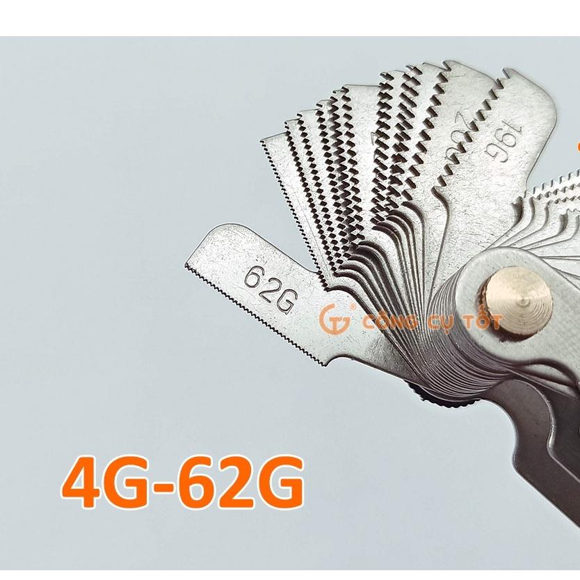 Dưỡng đo bước ren 52 lá lưỡng hệ 60° 0.25mm-6.0mm và 55° 4G-62G