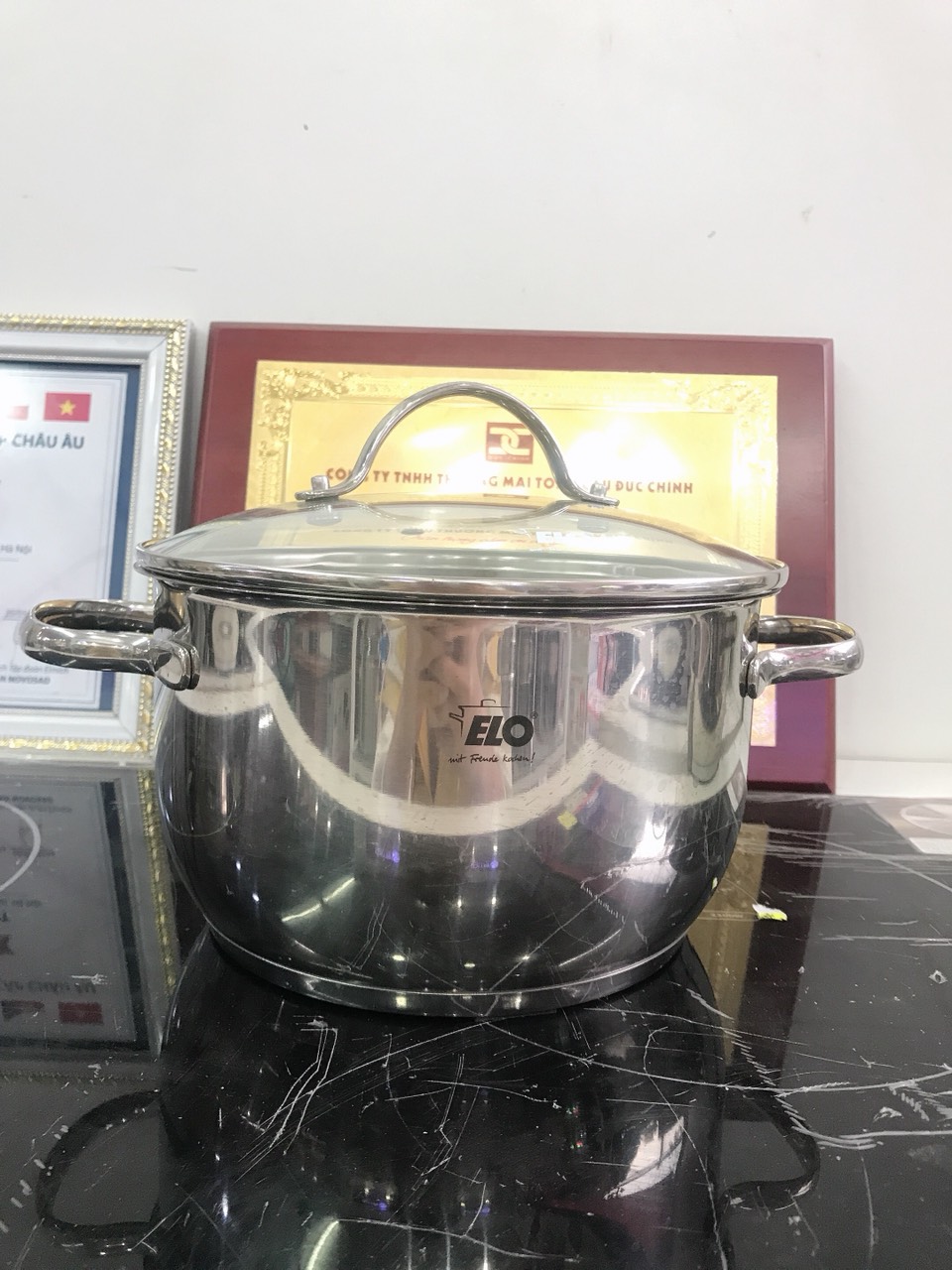 Bộ nồi inox 304 Elo New Luna 4 chiếc vung kính