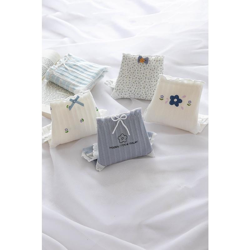 Quần Lót Nữ Cotton Hoa Phối Ren Ngang Eo . Hàng Loại Đẹp.