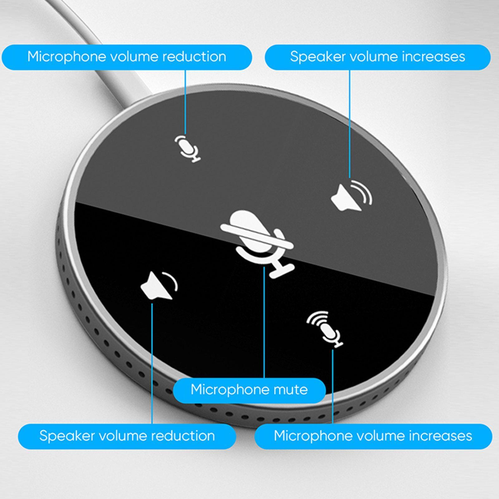 2Pcs USB Conference Microphone w/Speaker Mic w/ Mute for Desktop Computerk